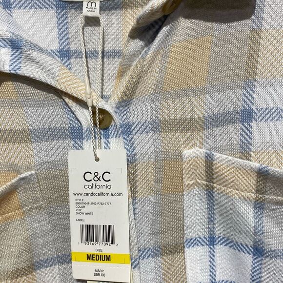 C&C California Women's Multicolor Soft Long Sleeve Button Up Shirt Medium NWT - Picture 6 of 10